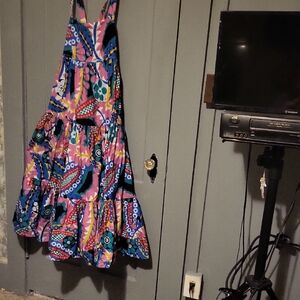 J. Crew White and Blue Dress